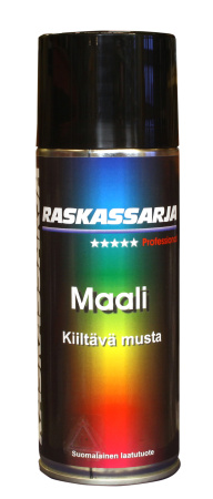 RASKASSARJA SPRAYMAALI KIILTÄVÄ MUSTA, SPRAY 400 ML