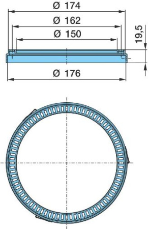 BPW ABS HAMMASKEHÄ Ø150/Ø176XØ174/Ø180X19,5 / Z=80