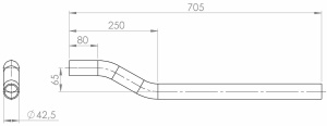 TMT KANNAKEPUTKI LOKASUOJALLE 705/50MM LOIVA Ø42MM ZN 2