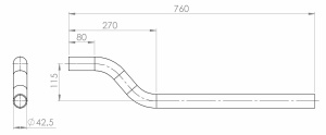 TMT KANNAKEPUTKI LOKASUOJALLE 760/150MM JYRKEMPI Ø42MM ZN 2