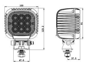 REVON LED-TYÖVALO 9-48V | 63W | 5040LM | 100X123X72MM | IP68 2