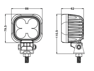 REVON LED-TYÖVALO 9-32V | 50W | 4250LM | 5000K | 86,5X79,5X62MM | IP68 3