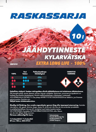 RASKASSARJA JÄÄHDYTINNESTE PUNAINEN EXTRA LONG LIFE 10L KANNU