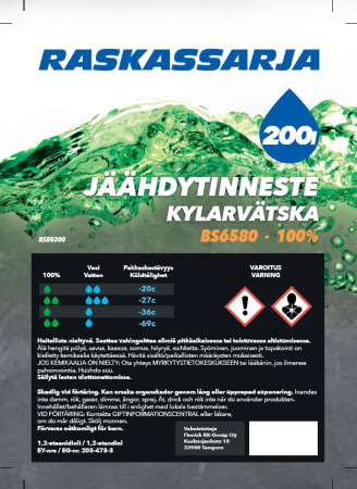 RASKASSARJA JÄÄHDYTINNESTE VIHREÄ BS6580 1000L KONTTI, SILIKAATTIVAPAA 