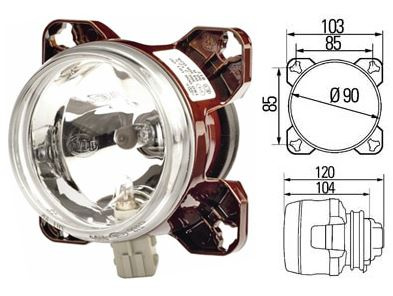 HELLA KAUKOVALO PARKILLA 90MM UPOTETTAVA SIS 24V H7 POLTTIMON