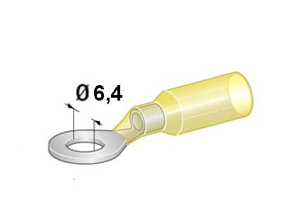 RENGASLIITIN KELTAINEN 6,4MM, KUTISTE