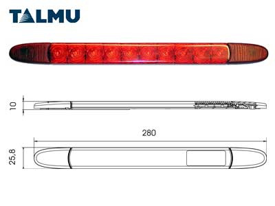 TALMU LED LISÄJARRUVALO PUNAINEN MD24 TEIPPI/RUUVIKIINN.