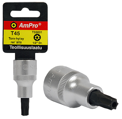 AMPRO TORX-HYLSY REIÄLLÄ TX70