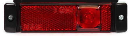 RS LED-ÄÄRIVALO PUNAINEN | 12-24V | 130 X 32 X 20/42 MM | KULMAKIINNIKEELLÄ