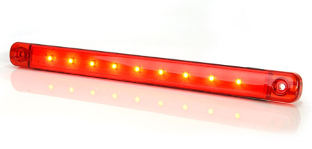 RS LED-ÄÄRIVALO "SLIM" | 9LED | PUNAINEN | 9-36V | 238X20,6X10,4MM