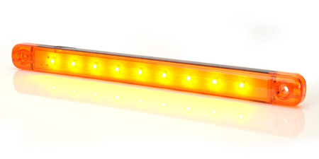 RS LED-ÄÄRIVALO "SLIM" | 9LED | KELTAINEN | 9-36V | 238X20,6X10,4MM