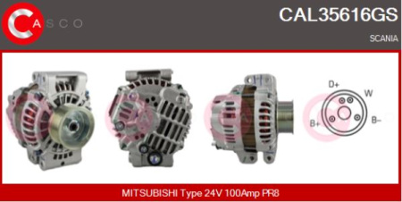 MITSUBISHI LATURI SC 24V/100A | Ø72MM 8PK HIHNAPYÖRÄ | UUSI