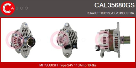 MITSUBISHI LATURI VL / DEUTZ / KALMAR | TAD870-873VE | 24V 110A | 10PK HIHNAPYÖRÄ