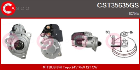 MITSUBISHI KÄYNNISTIN SC DC16 24V/7KW | UUSI
