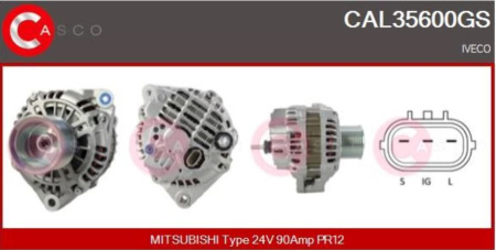 MITSUBISHI LATURI IVECO 24V 90A | 12PK Ø69MM HIHNAPYÖRÄ | UUSI
