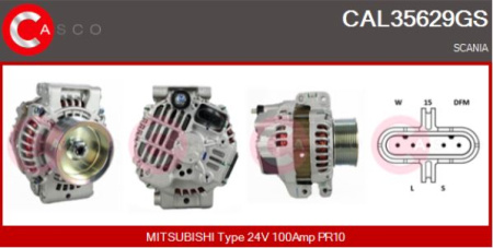 MITSUBISHI LATURI SC 24V/100A | Ø88MM 10-URAINEN HIHNAPYÖRÄ | UUSI