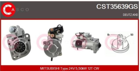MITSUBISHI KÄYNNISTIN VL/RVI/DEUTZ 24V/5,5KW | 12T CW | UUSI