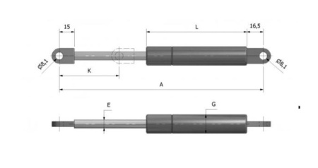 STABILUS KAASUJOUSI ISTUIMELLE CARRUS OPA 600N