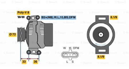 LATURI BOSCH 24V 80A