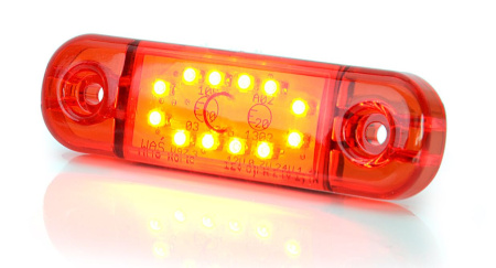 RS LED-ÄÄRIVALO "SLIM" | 12LED | PUNAINEN | 9-36V | 84X24X10,4MM