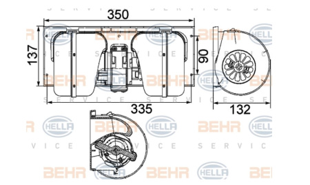 BEHR PUHALLIN LÄMMITYSLAITTEELLE DAF 95 XF