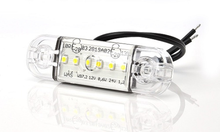RS LED-ÄÄRIVALO 'SLIM' | 6LED | VALKOINEN | 12-24V | 84 X 24 X 10,4 MM