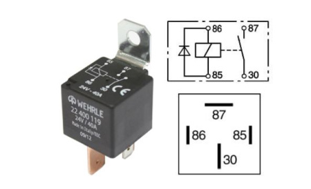 TEHORELE WEHRLE 24V 40A 4-NAP. DIODILLA