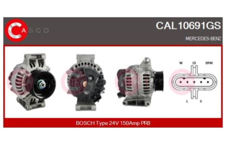 SEG LATURI SISU POLAR/ACTROS MP4 24V/150A | 8PK HIHNAPYÖRÄLLÄ | UUSI