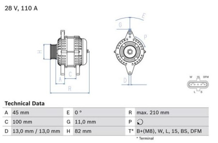 BOSCH |RV| LATURI 24V 110A VL / RENAULT / SISU