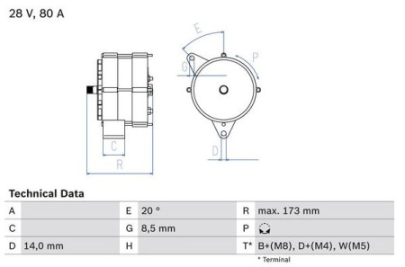 BOSCH |RV| LATURI 24V 80A VL