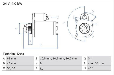 BOSCH |RV| KÄYNNISTIN  24V 4KW SC