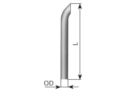 DINEX PYSTYPUTKI TAIVUTETTU RST 128MM - 1500MM