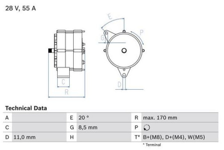BOSCH |RV| LATURI VL 24V 55A HOLKILLA