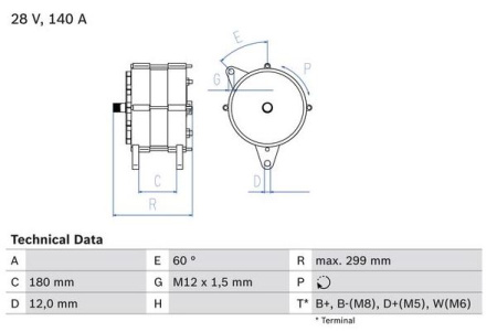 BOSCH |RV| LATURI 24V 140A SC
