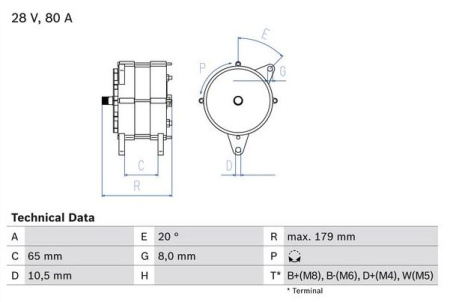 BOSCH |RV| LATURI 24V/80A SISU