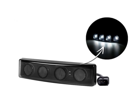 RS BLACK LED-KULMAVALO SC VALKOINEN | 4-LED | 12-24V | SIS. LIITTIMEN