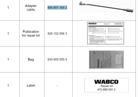 WABCO MUUTOSSARJA / ADAPTERIJOHTO ECAS1->3