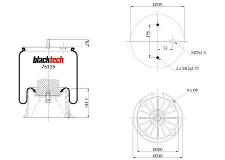 BLACKTECH ILMAJOUSIPALJE SAF E5 2618 MUOVIMÄNNÄLLÄ
