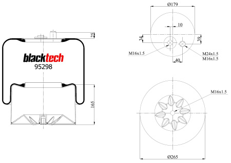 BLACKTECH ILMAJOUSIPALJE MERCEDES ACTROS  M16/M24 | ANTURIN PAIKALLA
