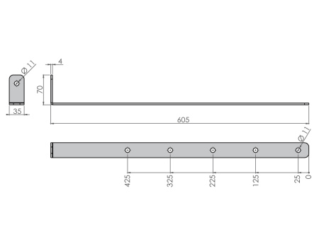 TMT LISÄTUKI YLÖS, L-KANNAKE 720 X 680