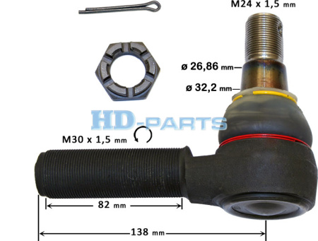 HD RAIDETANGONPÄÄ VL VKK M30X1,5 L=135MM