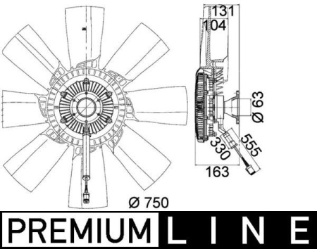 MAHLE VISCOTUULETIN 750MM SC P,G,R,T | 6-NAPAINEN LIITIN