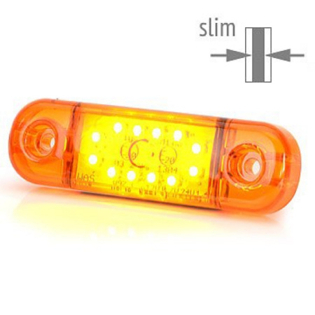 LED-SIVUVALO KELTAINEN "SLIM" 9-36V 84X24X10,4MM 12LED IP68 (/94